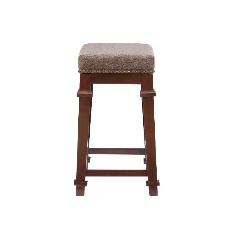 Tabouret de bar sans dossier hauteur comptoir Kennedy en bois - Linon