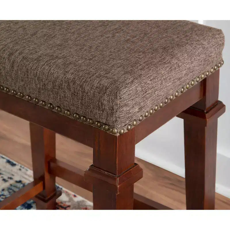 Tabouret de bar sans dossier hauteur comptoir Kennedy en bois - Linon