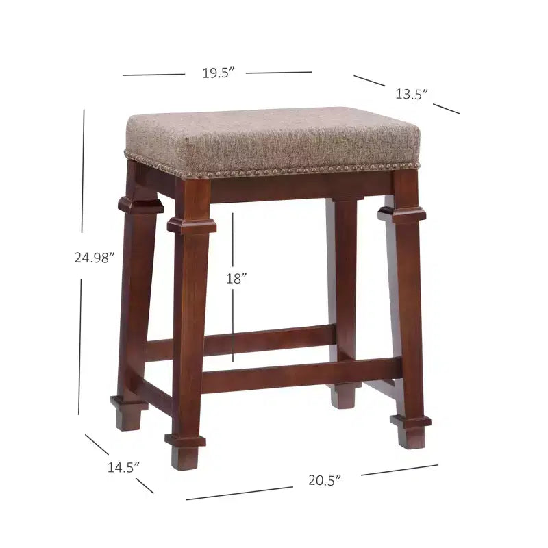 Tabouret de bar sans dossier hauteur comptoir Kennedy en bois - Linon