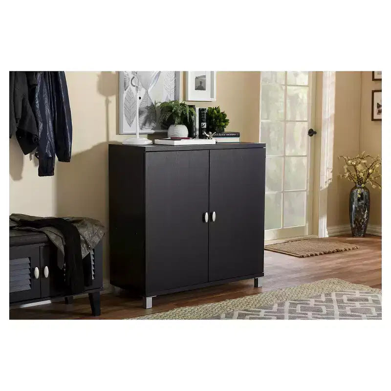 Cabinet de buffet de rangement d'entrée en bois moderne et contemporain Marcy - Baxton Studio