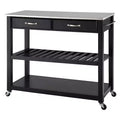 Stainless Steel Top Kitchen Cart/Island with Optional Stool Storage - Crosley