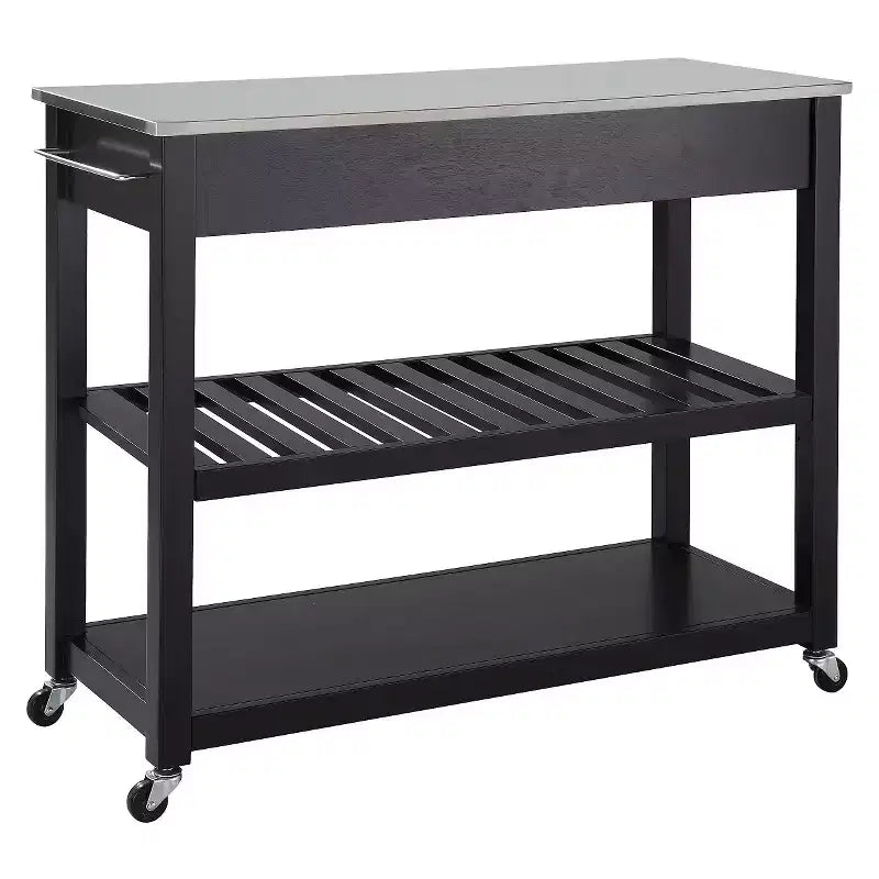 Chariot/îlot de cuisine en acier inoxydable avec rangement pour tabourets en option - Crosley