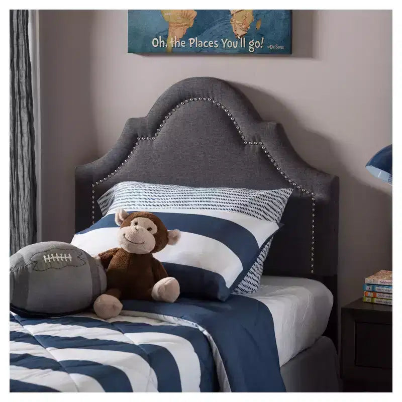 Tête de lit capitonnée en tissu moderne et contemporain Rita – Lit simple – Baxton Studio