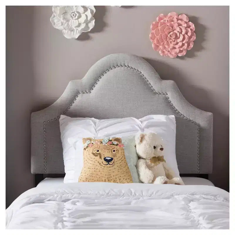 Tête de lit capitonnée en tissu moderne et contemporain Rita – Lit simple – Baxton Studio