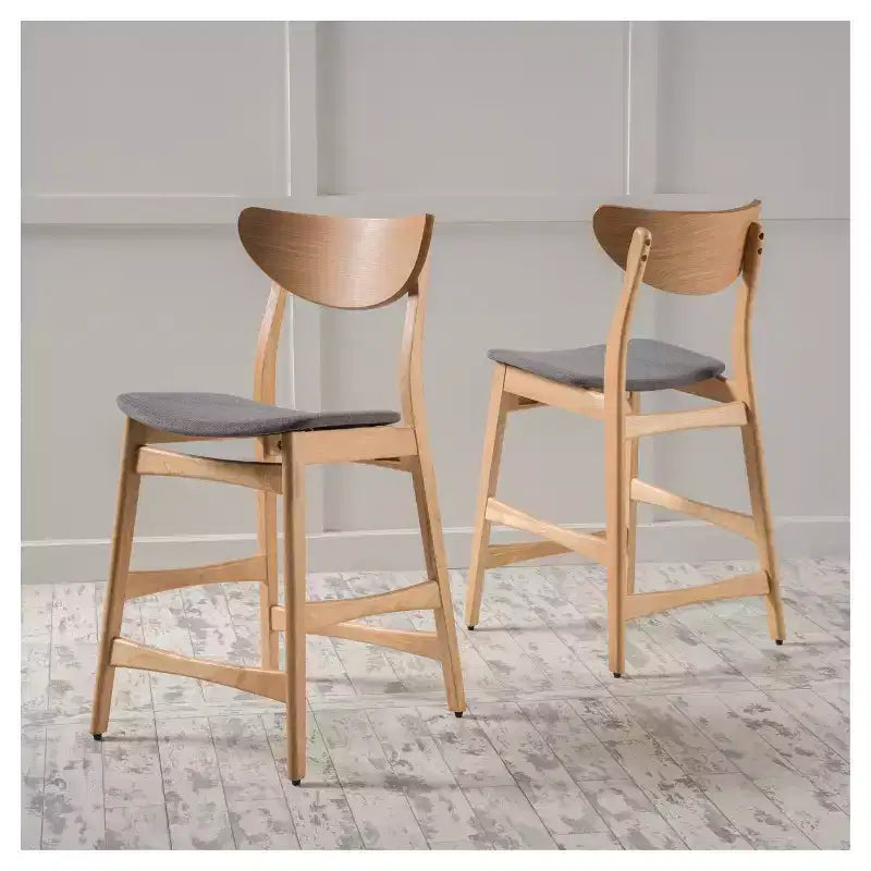 Lot de 2 tabourets de bar Gavin Natural Frame hauteur comptoir - Christopher Knight Home