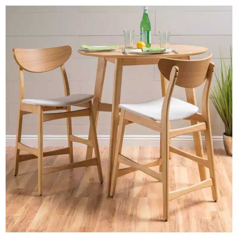 Lot de 2 tabourets de bar Gavin Natural Frame hauteur comptoir - Christopher Knight Home