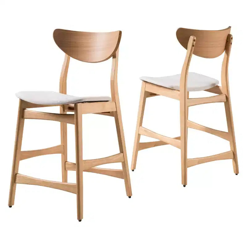 Lot de 2 tabourets de bar Gavin Natural Frame hauteur comptoir - Christopher Knight Home