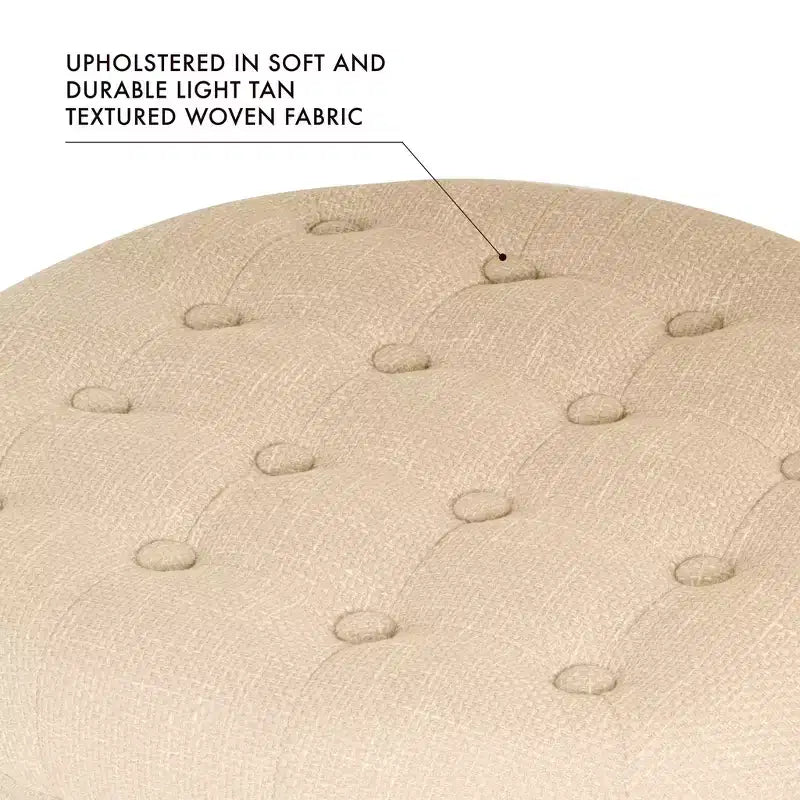 Ottoman de rangement touffeté Boho - HomePop