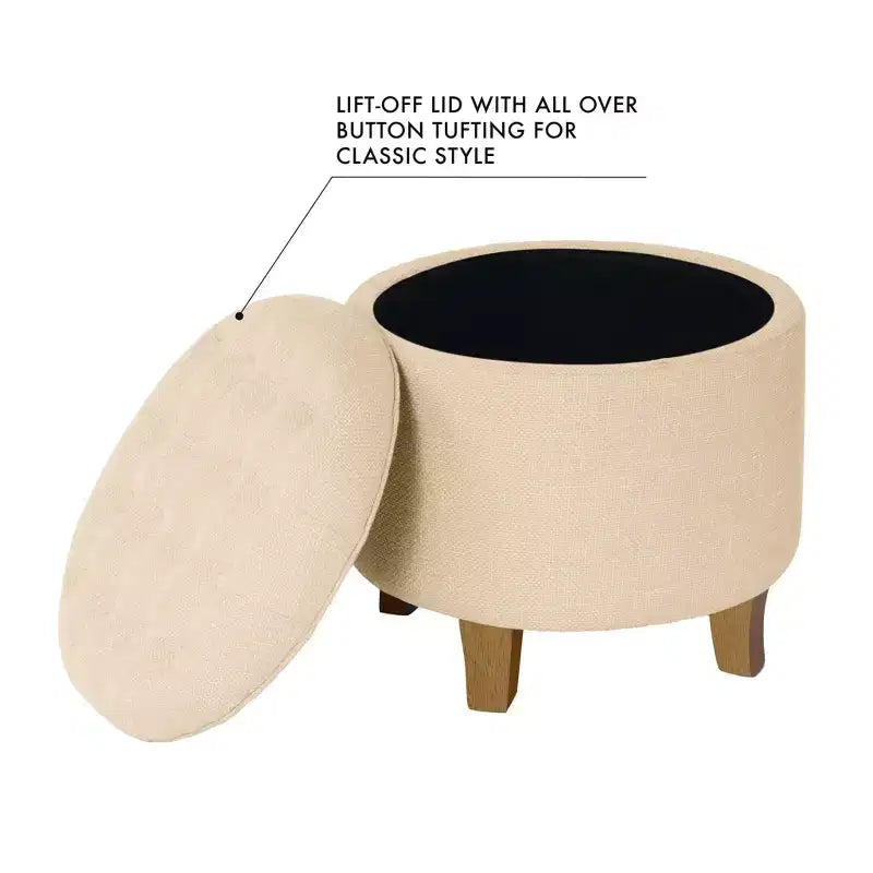 Ottoman de rangement touffeté Boho - HomePop