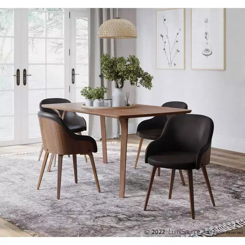 Chaise d'appoint de salle à manger moderne du milieu du siècle Bacci - Lumisource