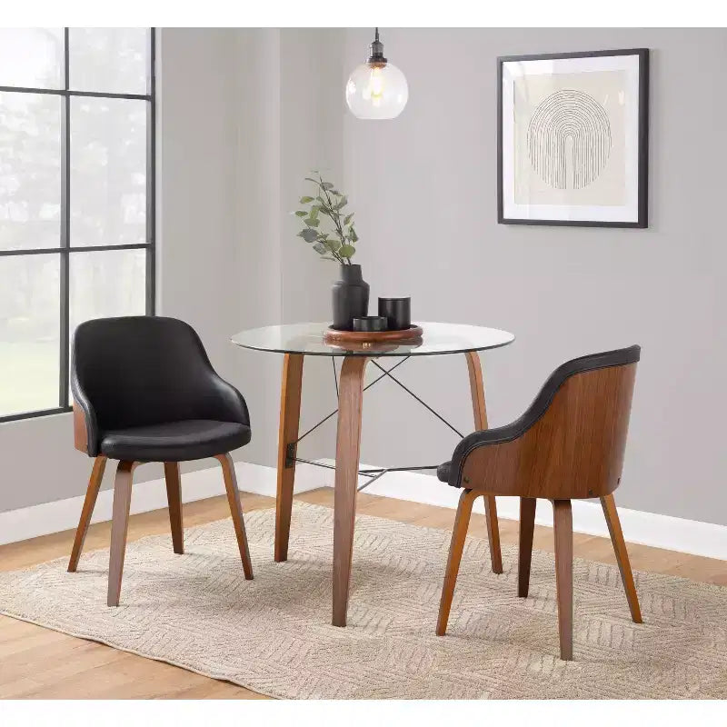 Chaise d'appoint de salle à manger moderne du milieu du siècle Bacci - Lumisource