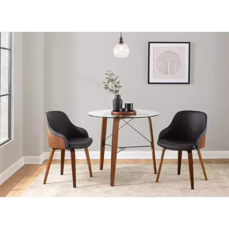 Chaise d'appoint de salle à manger moderne du milieu du siècle Bacci - Lumisource
