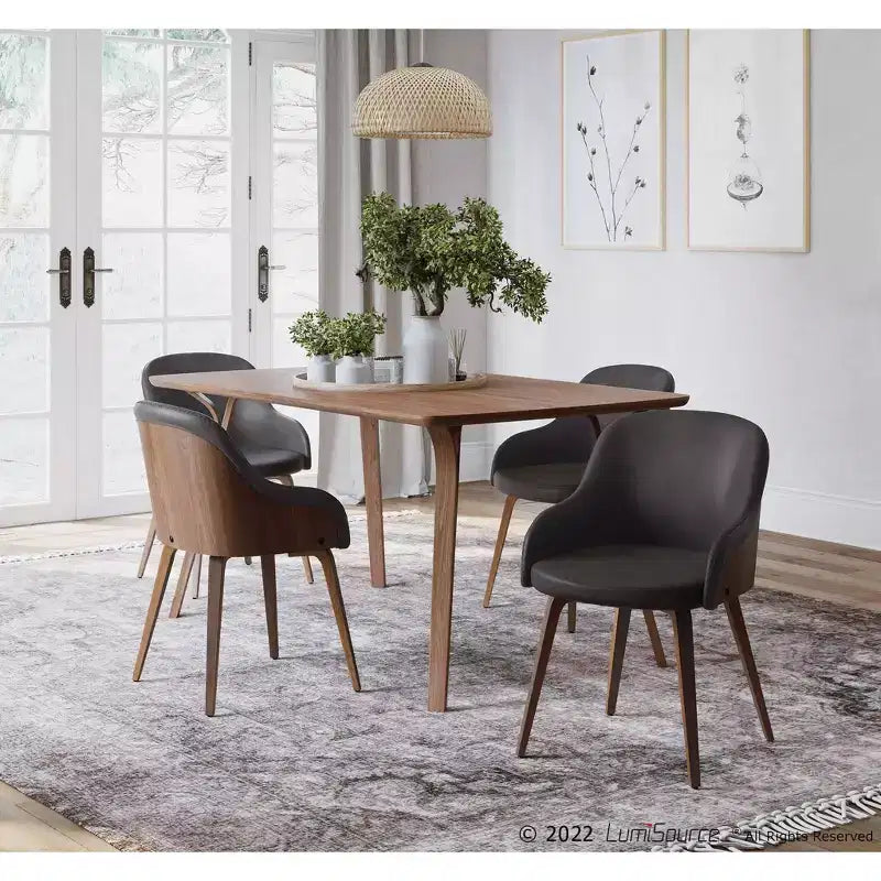 Chaise d'appoint de salle à manger moderne du milieu du siècle Bacci - Lumisource