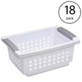 Sterilite Small White Stacking Basket with Titanium Accents (18 Pack) 16608006