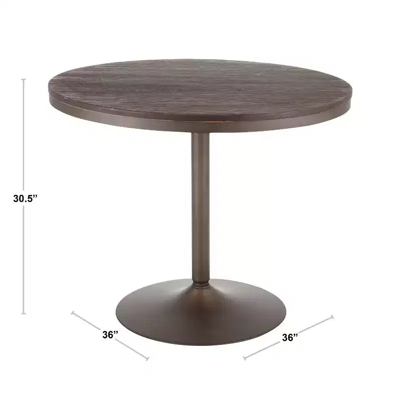 Table à manger ronde industrielle Dakota 36 - LumiSource