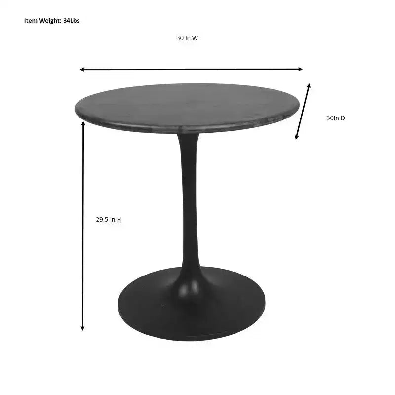 Carolina Living Table à Manger Ronde avec Plateau en Bois 30 Somerset