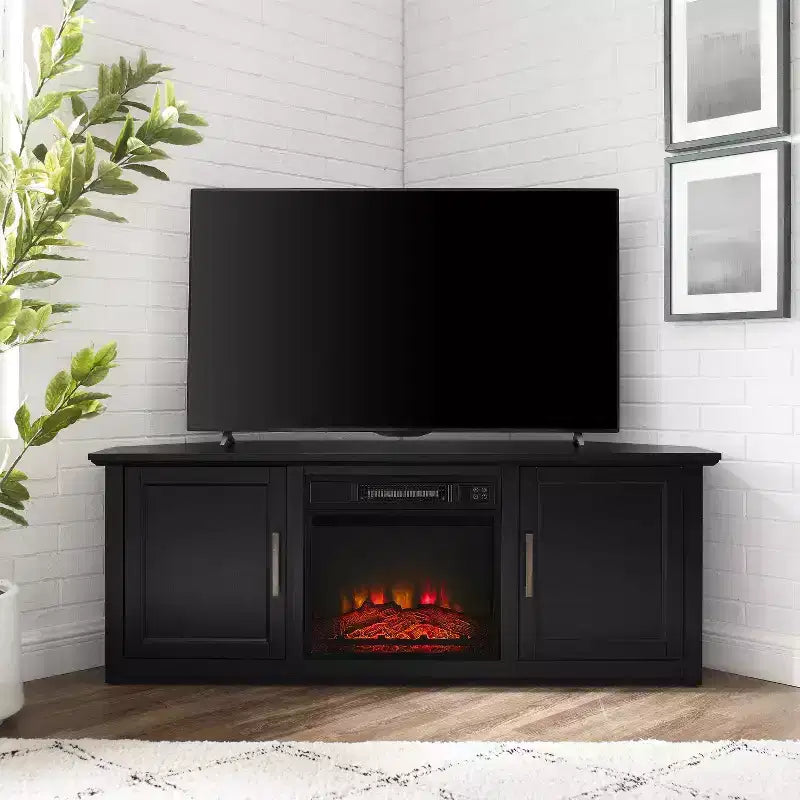 Meuble TV d'angle Camden pour téléviseurs jusqu'à 60 pouces avec cheminée - Crosley