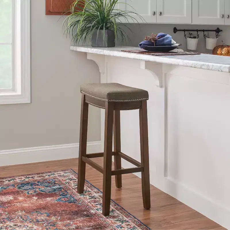 Tabouret de bar sans dossier rustique Claridge - Linon