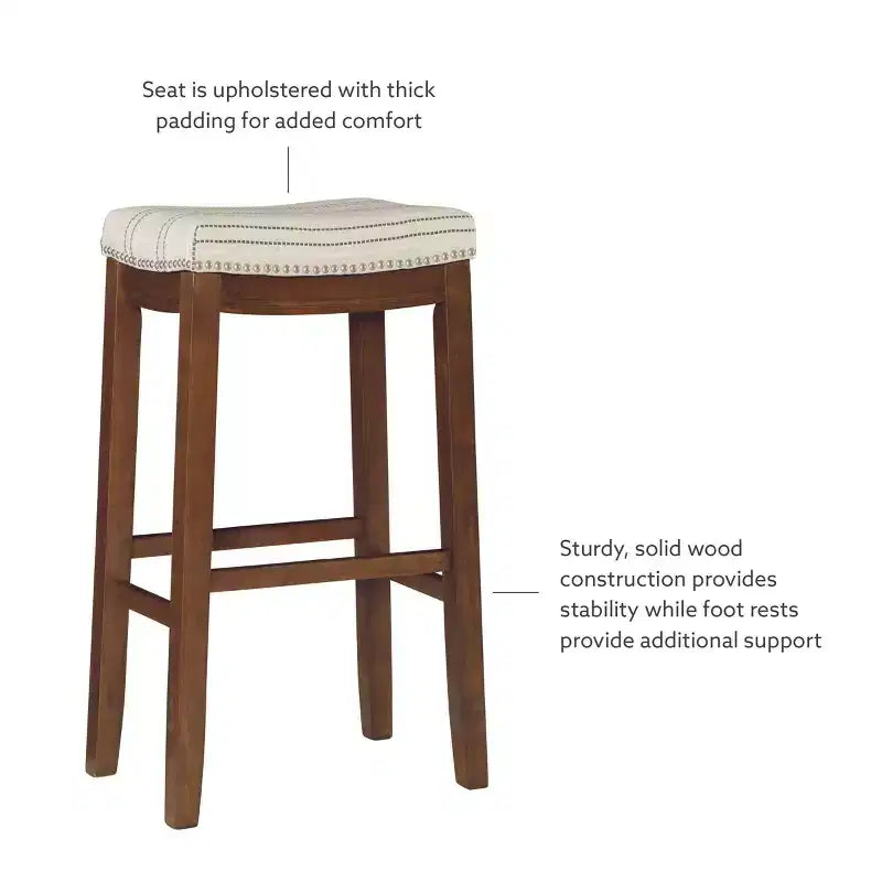 Tabouret de bar sans dossier rustique Claridge - Linon