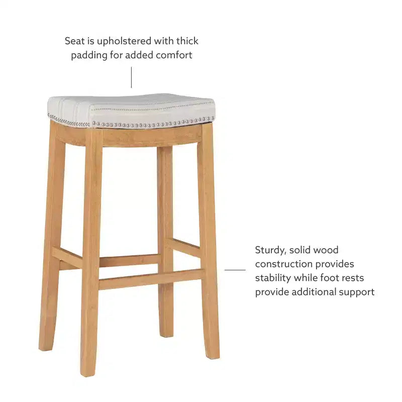Tabouret de bar sans dossier rustique Claridge - Linon