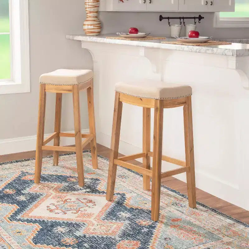 Tabouret de bar sans dossier rustique Claridge - Linon