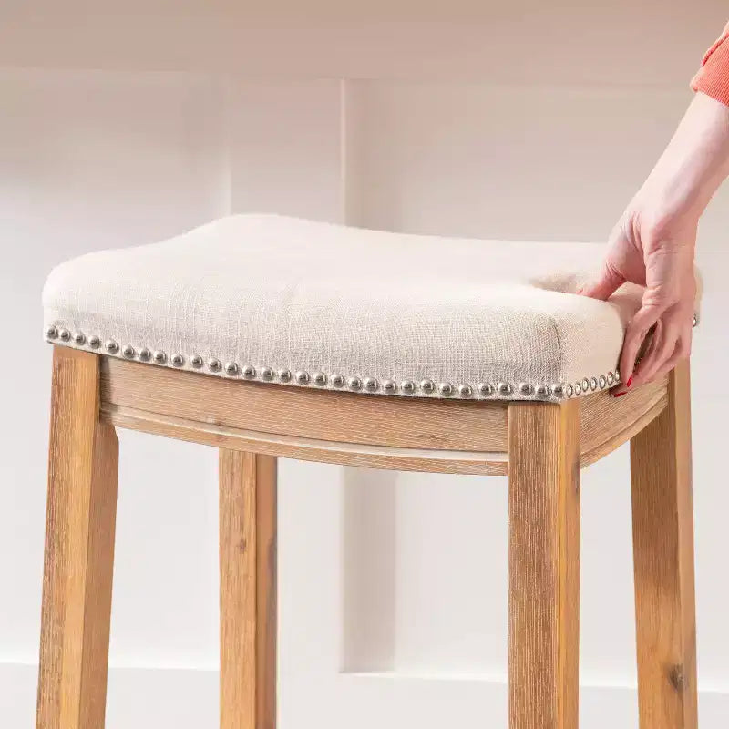 Tabouret de bar sans dossier rustique Claridge - Linon