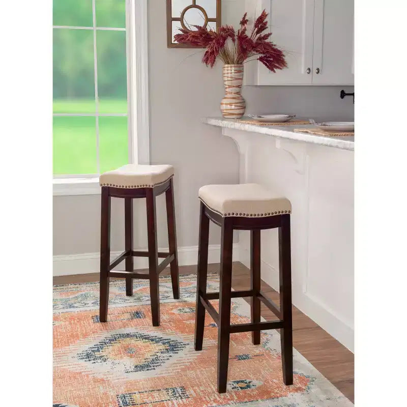 Tabouret de bar sans dossier rustique Claridge - Linon