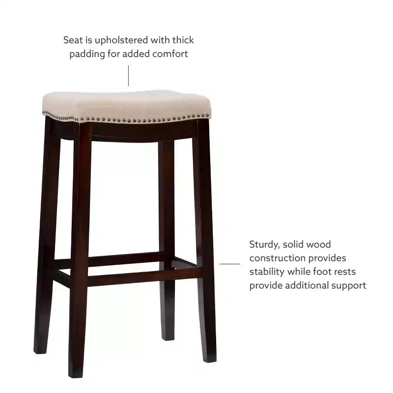 Tabouret de bar sans dossier rustique Claridge - Linon