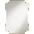 Noble Park Indara Scalloped Corner Rectangular Vanity Wall Mirror Modern Beveled Gold Wood Frame 27 Wide for Bathroom Bedroom Living Room Office