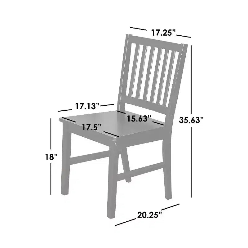 Lot de 4 chaises de salle à manger Buylateral en bois massif à dossier à lattes