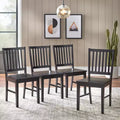 Buylateral Set of 4 Solid Wood Slat Back Dining Chairs
