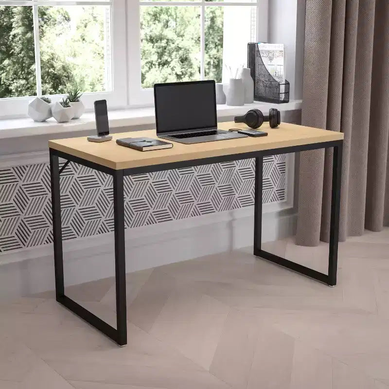 Flash Furniture Tiverton - Bureau moderne industriel - Bureau d'ordinateur de qualité commerciale et bureau à domicile - 47 de long