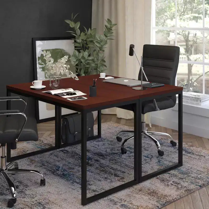 Flash Furniture Tiverton - Bureau moderne industriel - Bureau d'ordinateur de qualité commerciale et bureau à domicile - 47 de long