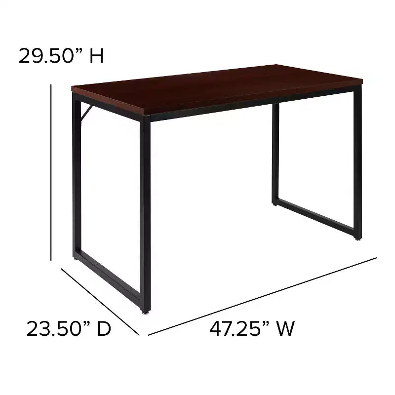 Flash Furniture Tiverton - Bureau moderne industriel - Bureau d'ordinateur de qualité commerciale et bureau à domicile - 47 de long