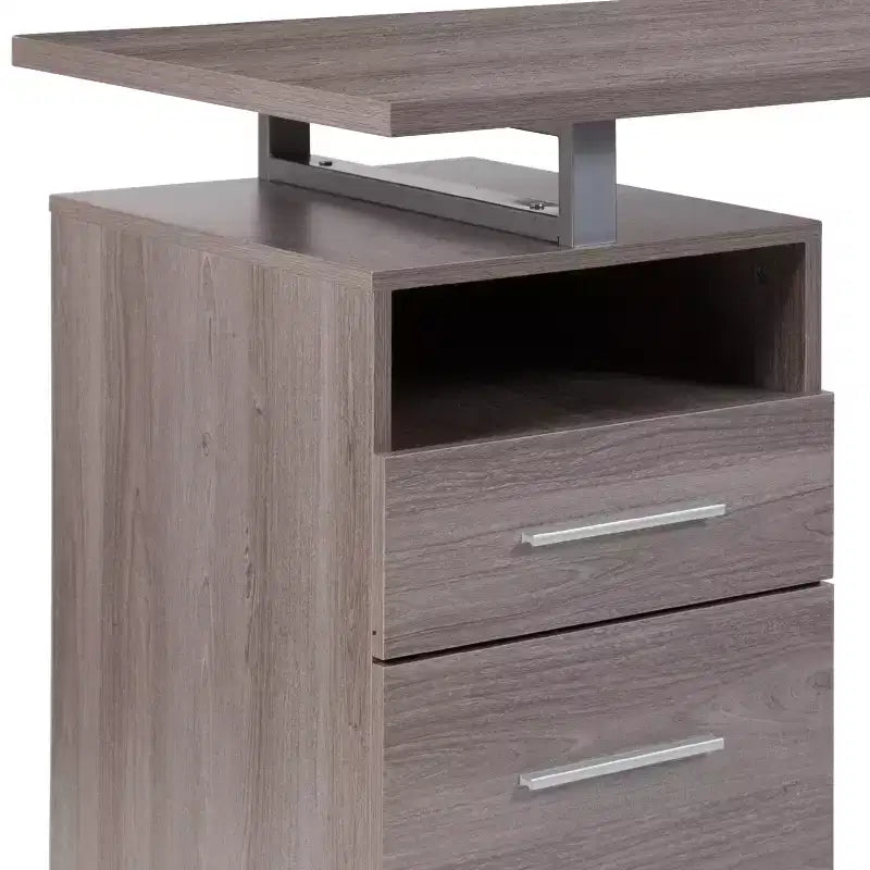 Bureau Harwood Flash Furniture avec deux tiroirs et cadre en métal