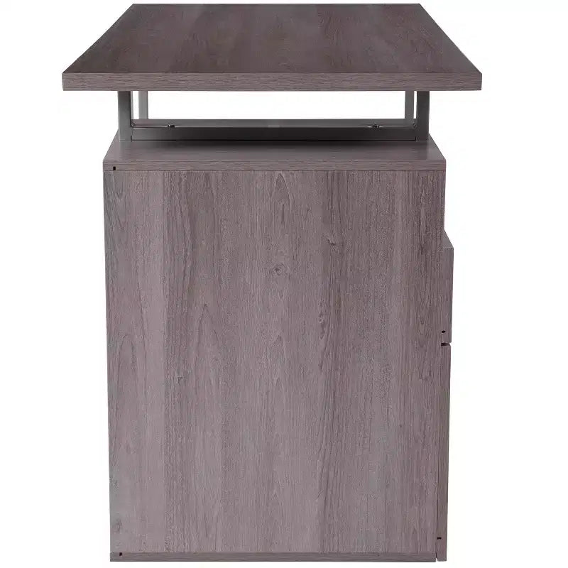 Bureau Harwood Flash Furniture avec deux tiroirs et cadre en métal