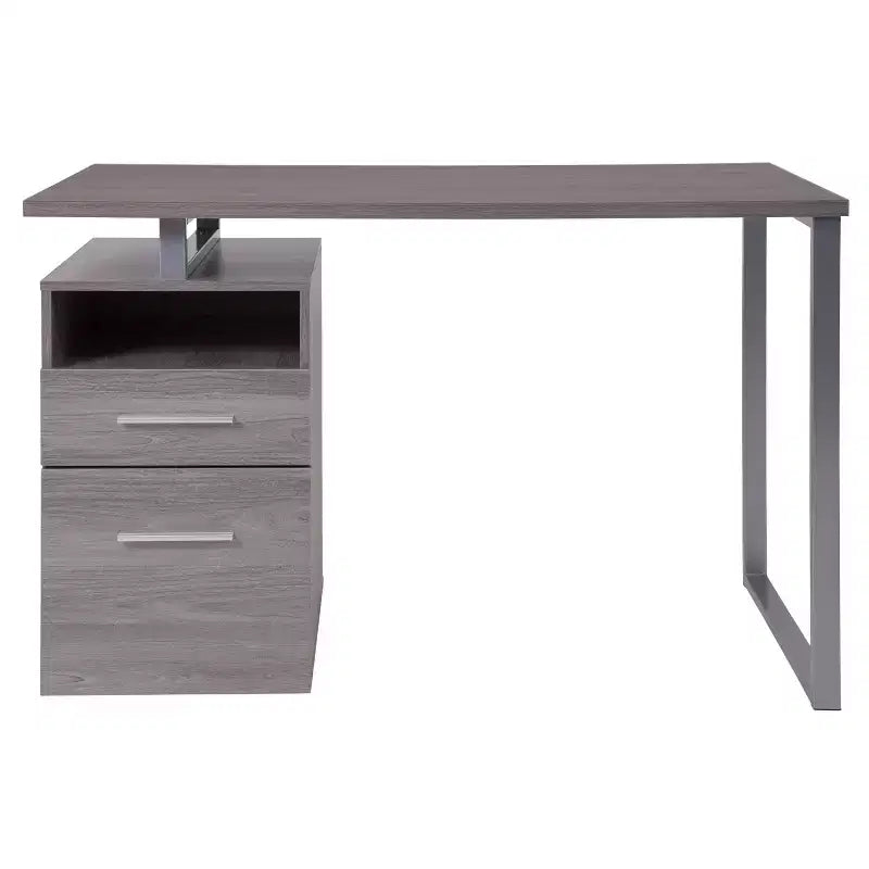 Bureau Harwood Flash Furniture avec deux tiroirs et cadre en métal