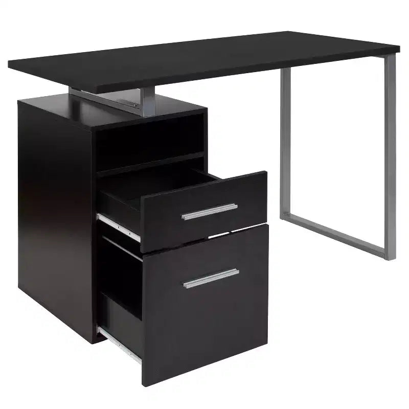 Bureau Harwood Flash Furniture avec deux tiroirs et cadre en métal