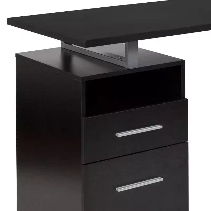 Bureau Harwood Flash Furniture avec deux tiroirs et cadre en métal
