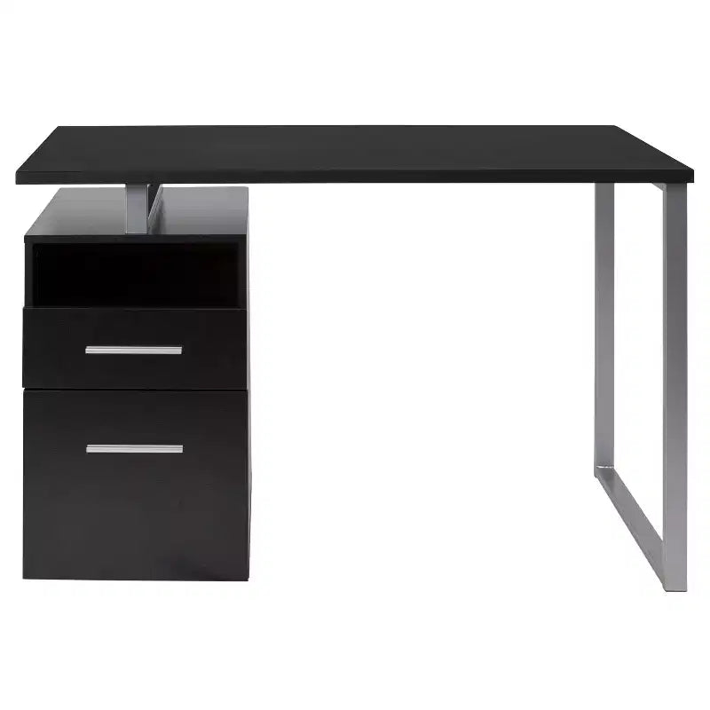 Bureau Harwood Flash Furniture avec deux tiroirs et cadre en métal