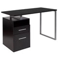 Flash Furniture Harwood Desk with Two Drawers and Metal Frame