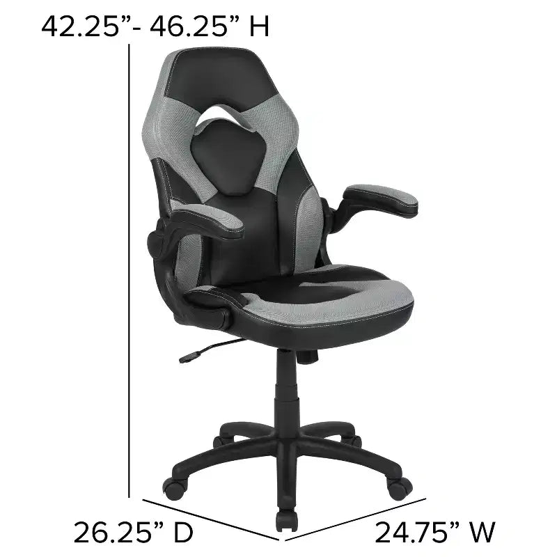 Ensemble bureau de jeu et chaise de course Flash Furniture avec porte-gobelet et crochet pour casque