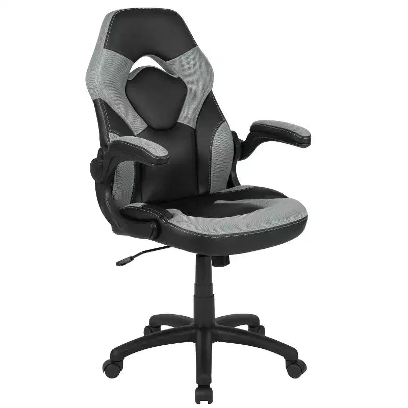 Ensemble bureau de jeu et chaise de course Flash Furniture avec porte-gobelet et crochet pour casque