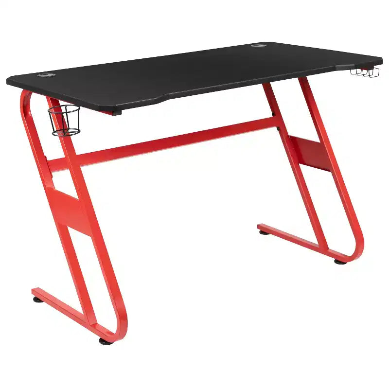 Ensemble bureau de jeu et chaise de course Flash Furniture avec porte-gobelet et crochet pour casque