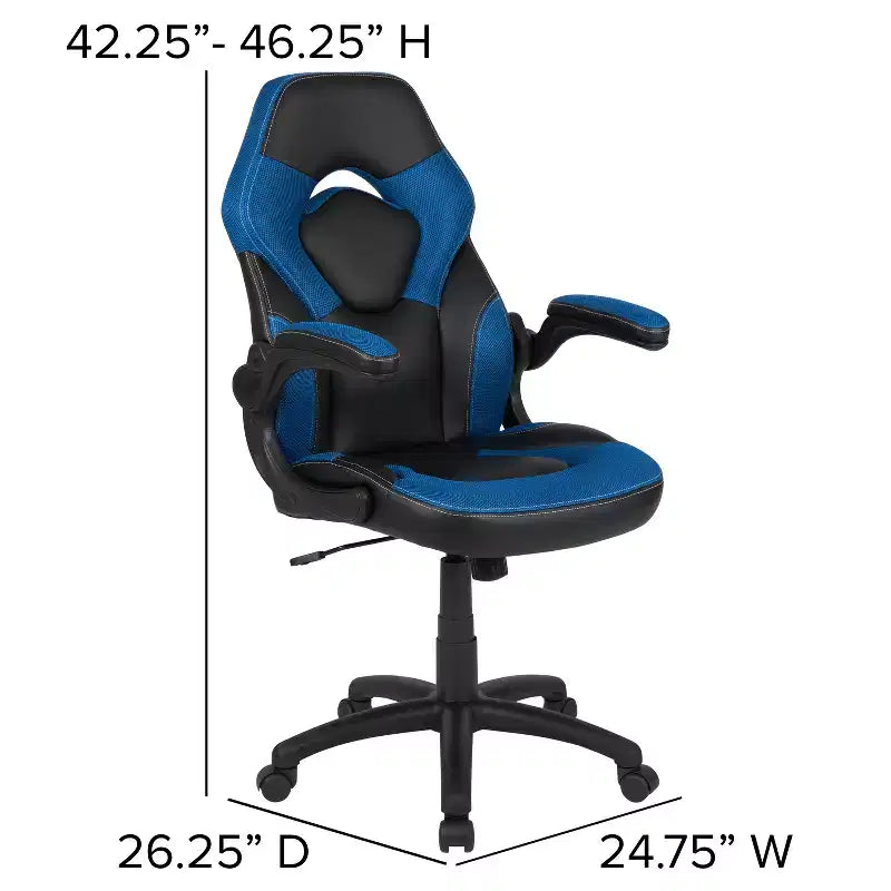 Ensemble bureau de jeu et chaise de course Flash Furniture avec porte-gobelet et crochet pour casque