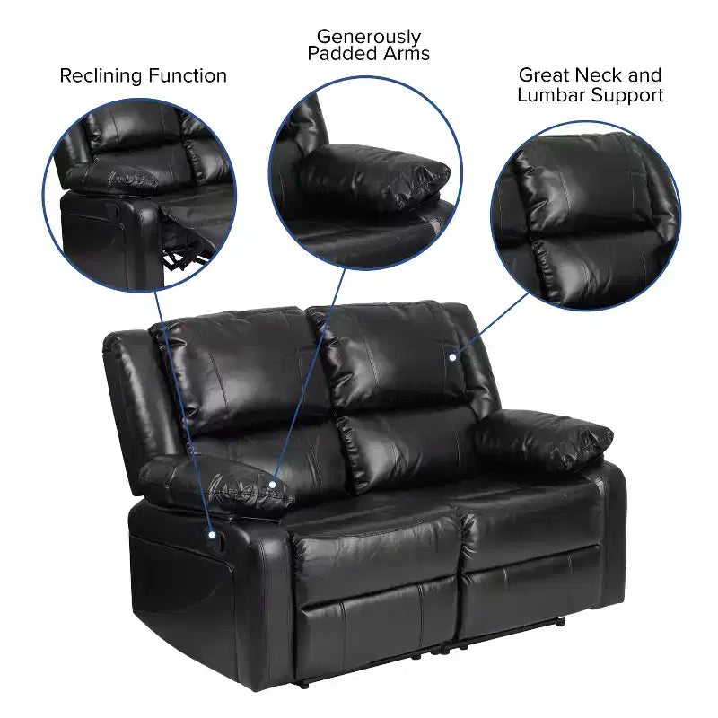 Causeuse série Harmony de Flash Furniture avec deux repose-pieds intégrés