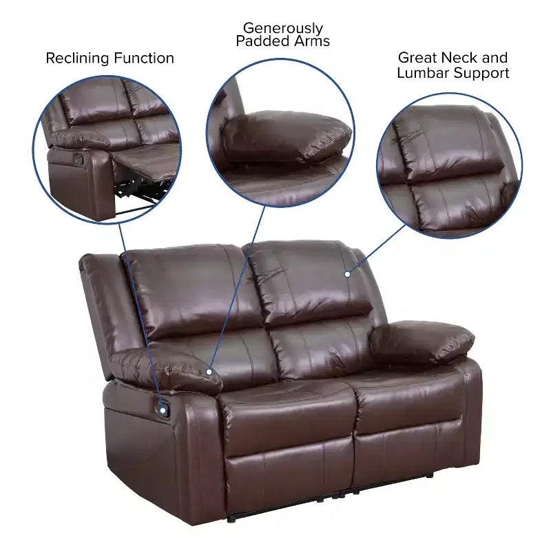 Causeuse série Harmony de Flash Furniture avec deux repose-pieds intégrés