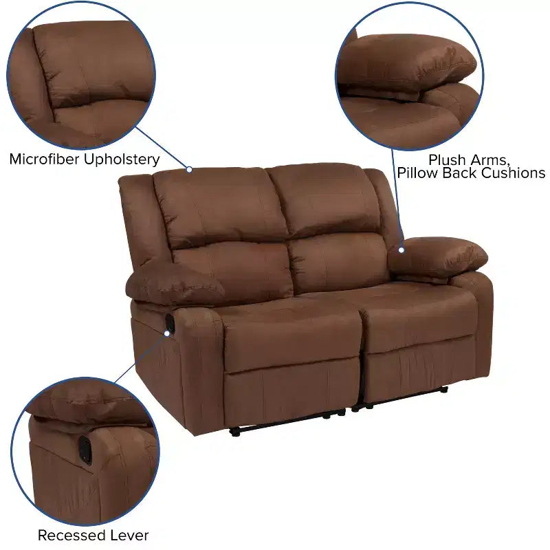 Causeuse série Harmony de Flash Furniture avec deux repose-pieds intégrés