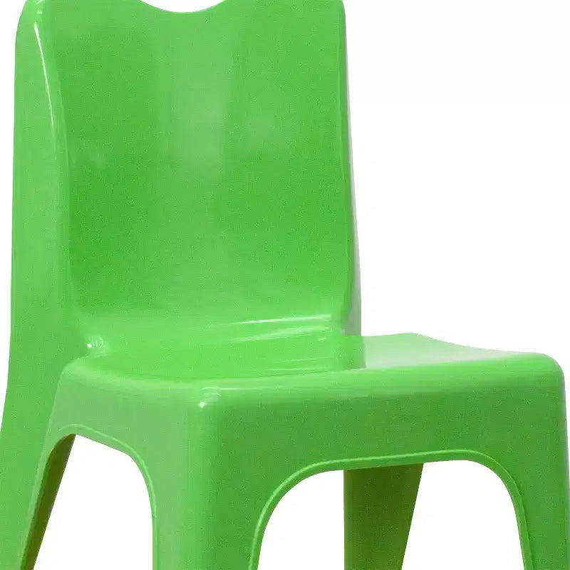 Flash Furniture Chaise d'écolier empilable en plastique par lot de 4 avec poignée de transport et hauteur d'assise de 28 cm
