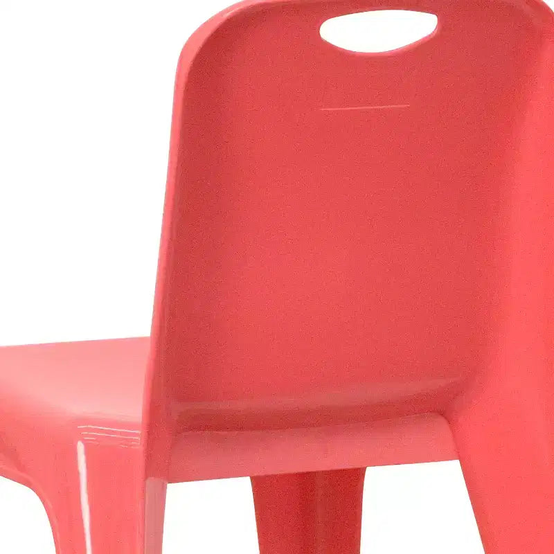 Flash Furniture Chaise d'écolier empilable en plastique par lot de 4 avec poignée de transport et hauteur d'assise de 28 cm